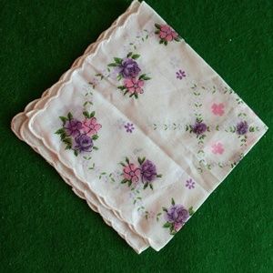 Women's vintage handkerchief Floral hanky
